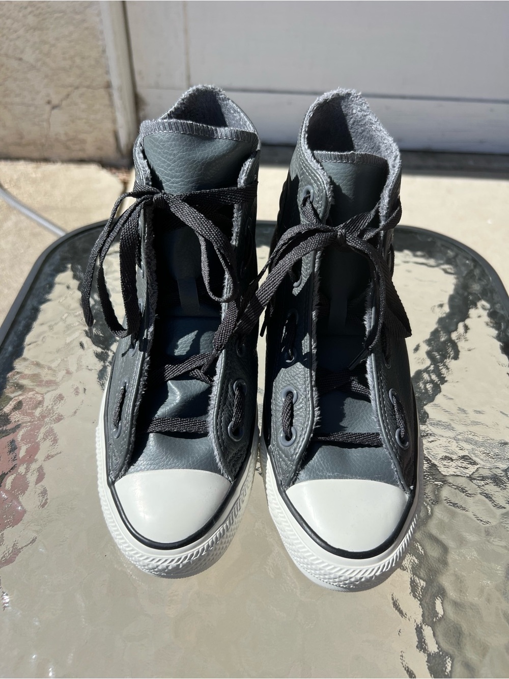 Gray & White High-Top Converse